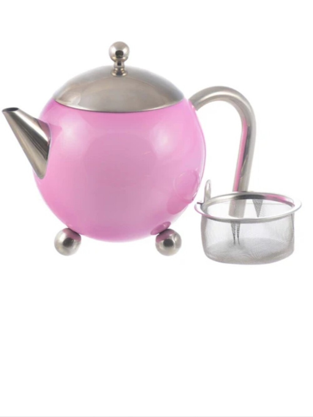 Infuser Stainless Steel Teapot: PINK TEA STEEPER 775ml/27 fl. oz NWT - in box